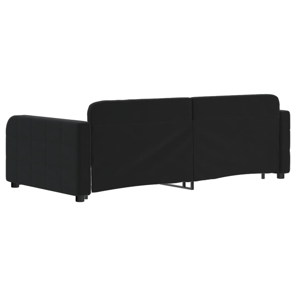 vidaXL Sofa rozsuwana, czarna, 90x190 cm, aksamit