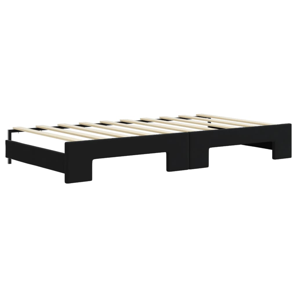 vidaXL Sofa rozsuwana, czarna, 90x190 cm, aksamit