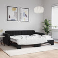 vidaXL Sofa rozsuwana, czarna, 90x190 cm, aksamit