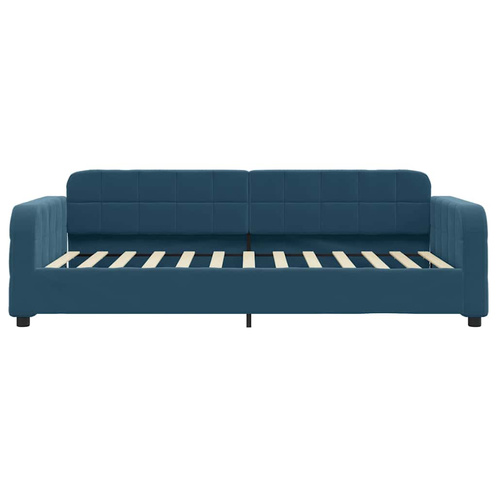 vidaXL Sofa rozsuwana z szufladami, niebieska, 80x200 cm, aksamit