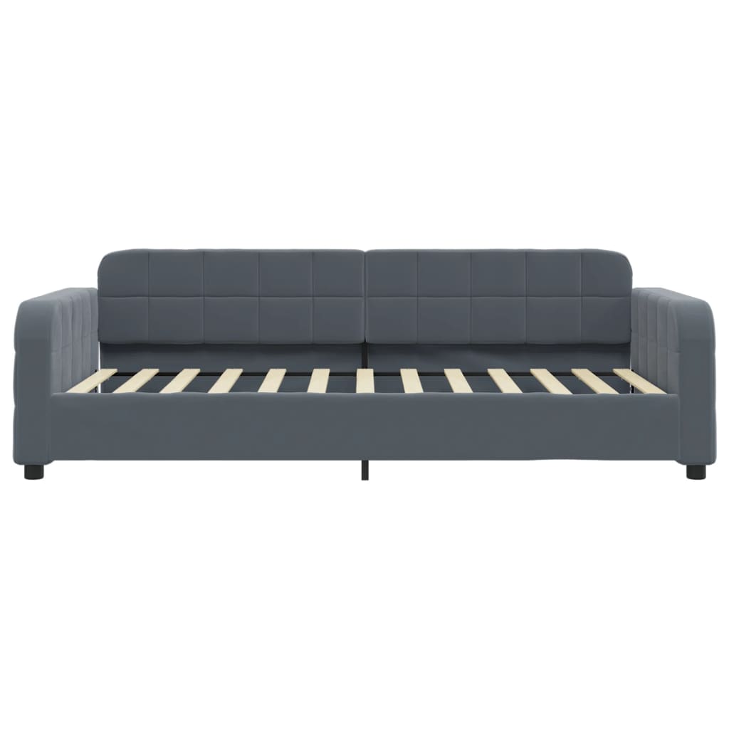 vidaXL Sofa rozsuwana z szufladami, ciemnoszara, 80x200 cm, aksamit