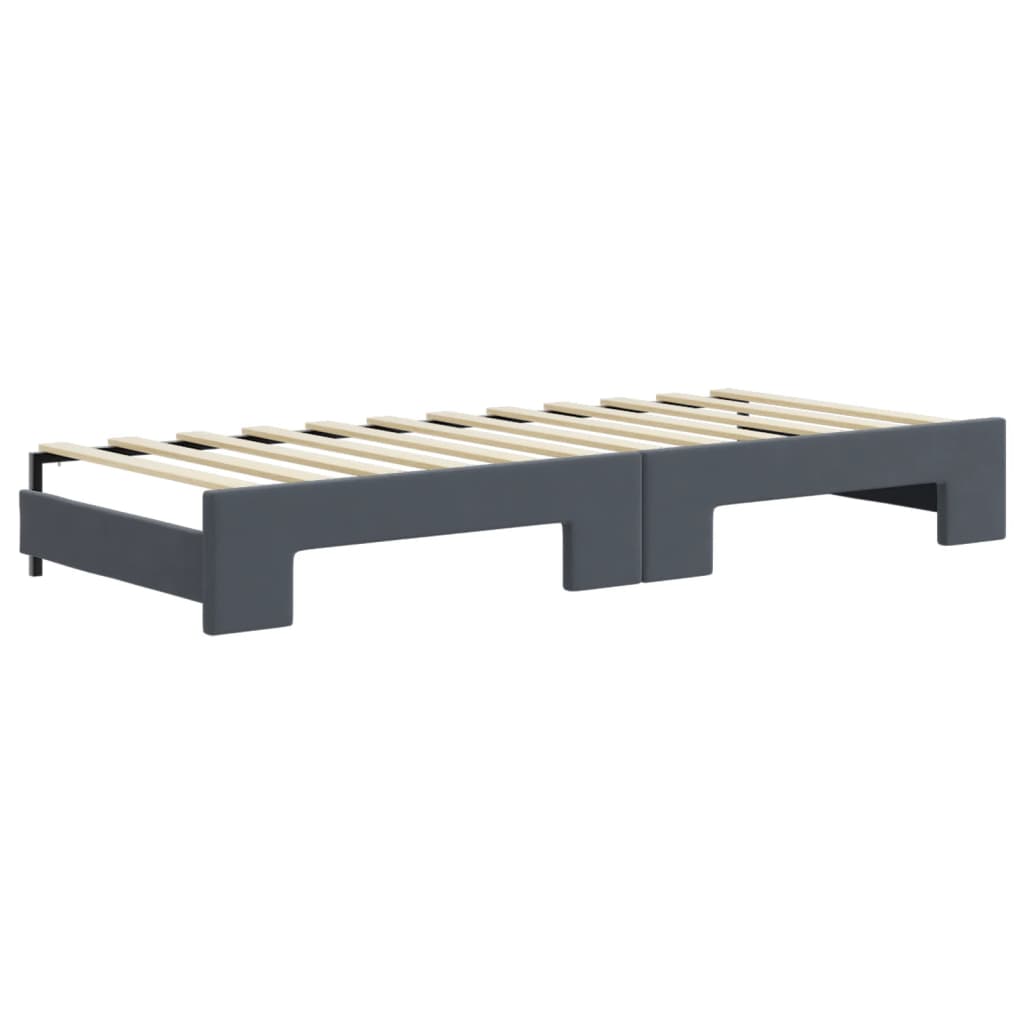 vidaXL Sofa rozsuwana z szufladami, ciemnoszara, 80x200 cm, aksamit