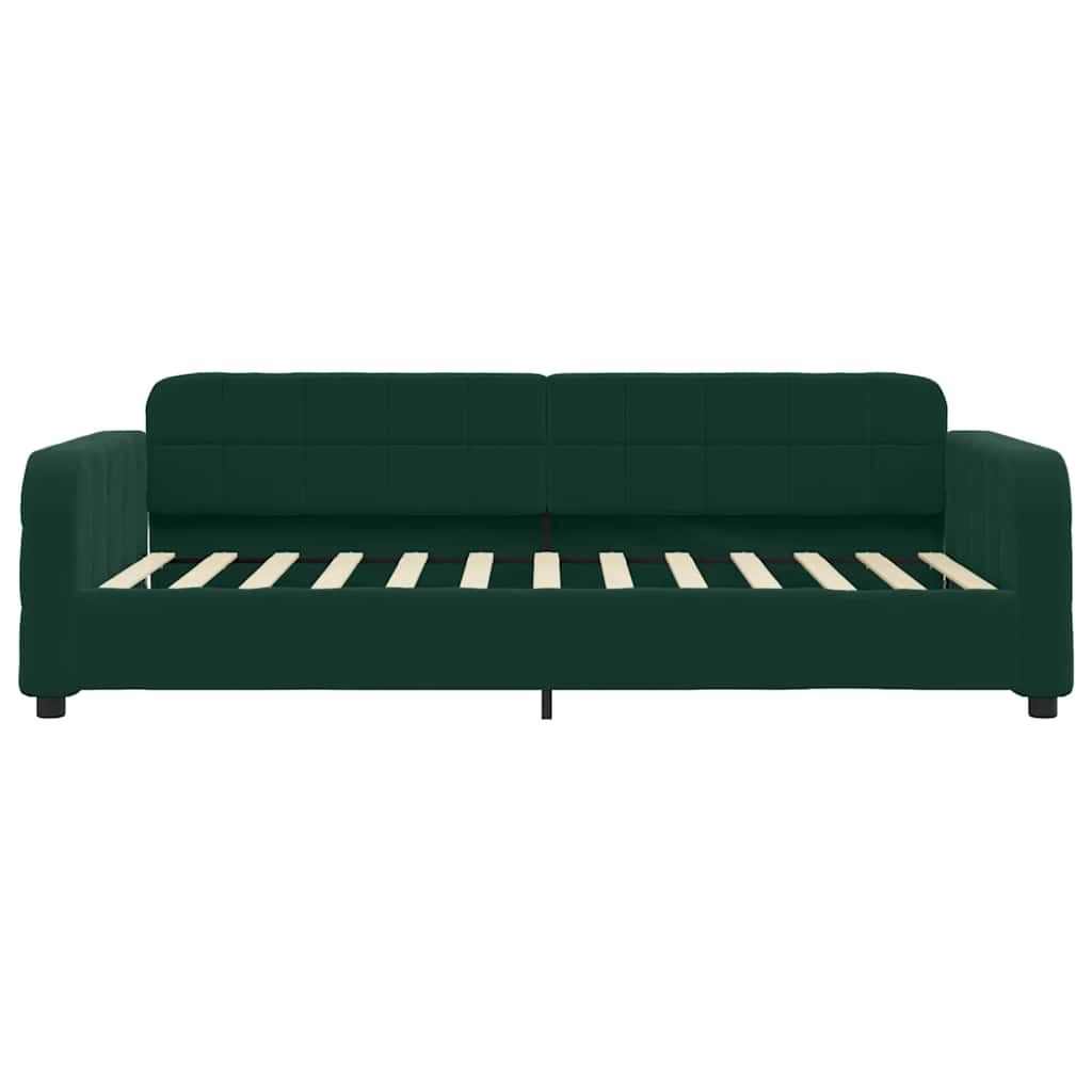 vidaXL Sofa rozsuwana z szufladami, ciemnozielona, 80x200 cm, aksamit