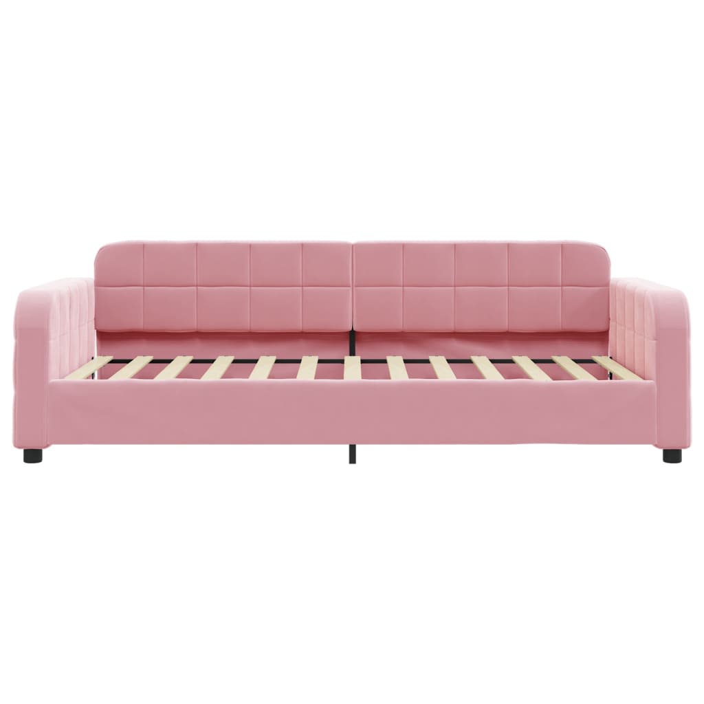 vidaXL Sofa rozsuwana z szufladami, różowa, 80x200 cm, aksamit