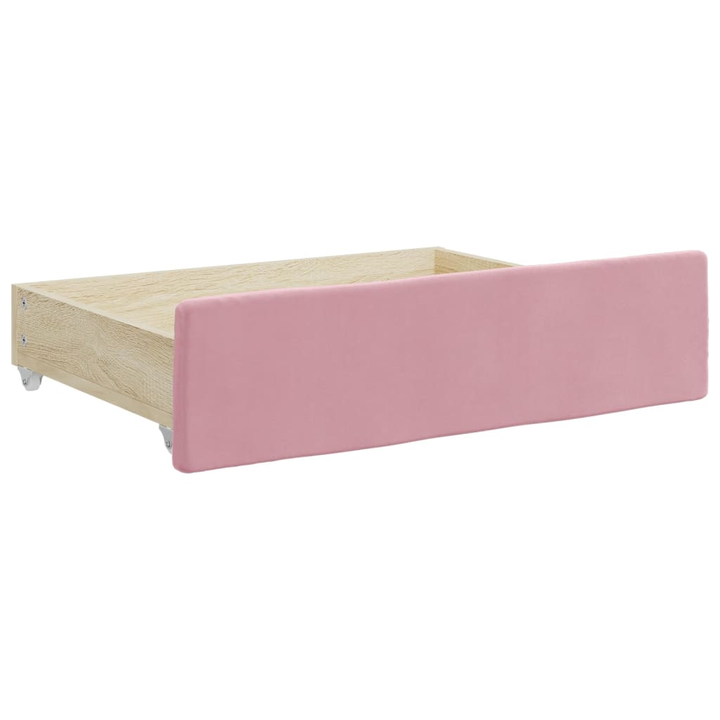 vidaXL Sofa rozsuwana z szufladami, różowa, 80x200 cm, aksamit