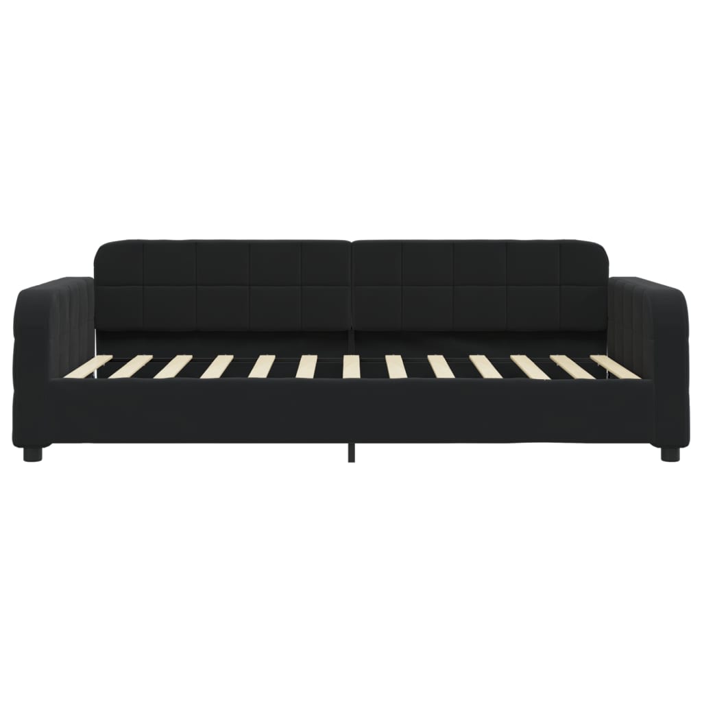 vidaXL Sofa rozsuwana z szufladami, czarna, 80x200 cm, aksamit