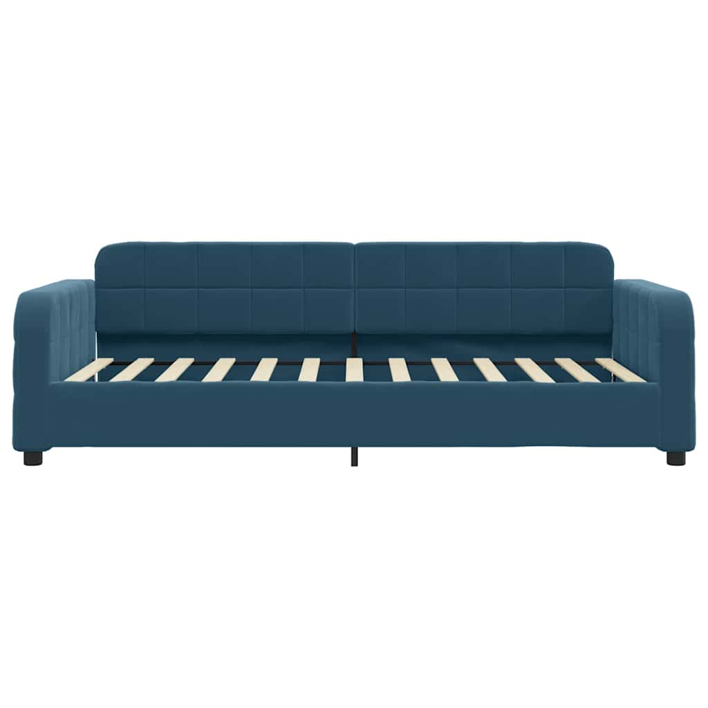 vidaXL Sofa rozsuwana z szufladami, niebieska, 90x200 cm, aksamit
