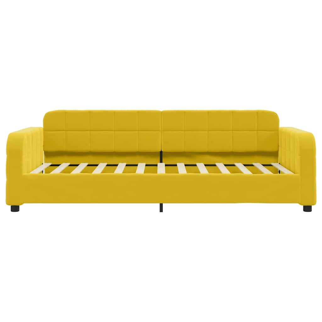 vidaXL Sofa rozsuwana z szufladami, żółta, 100x200 cm, aksamit