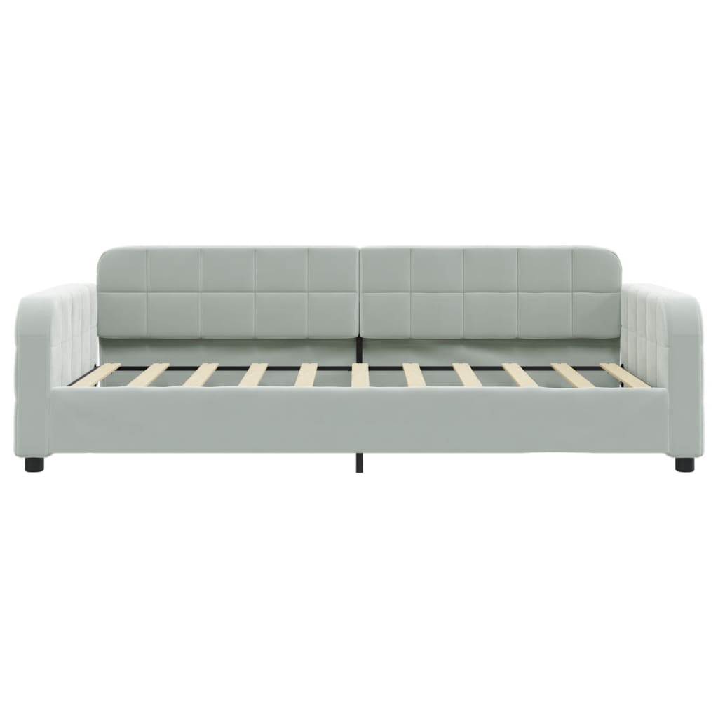 vidaXL Sofa rozsuwana z szufladami, jasnoszara, 90x190 cm, aksamit
