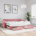 vidaXL Sofa rozsuwana z szufladami, różowa, 80x200 cm, aksamit