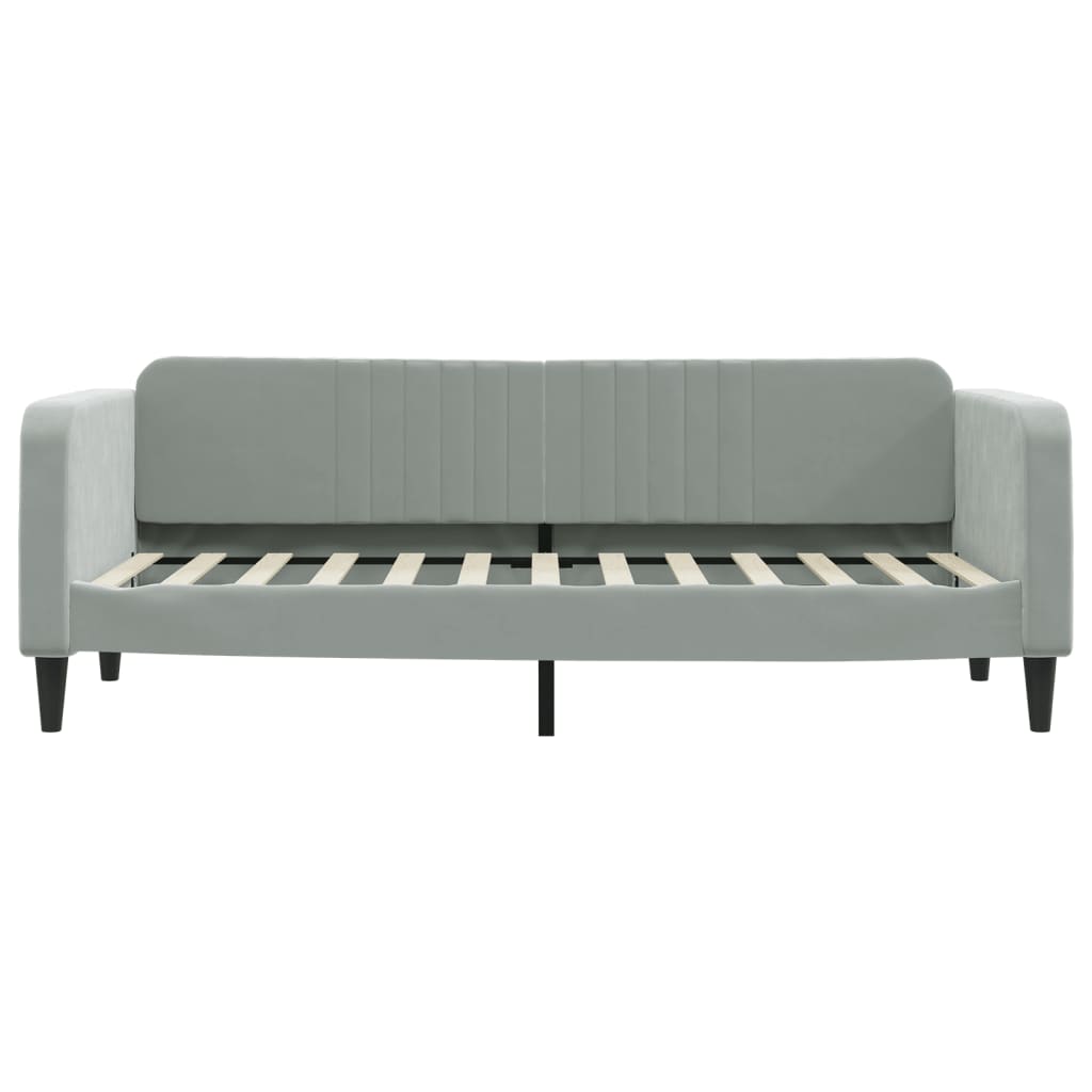 vidaXL Sofa z materacem do spania, jasnoszara, 80x200 cm, aksamit