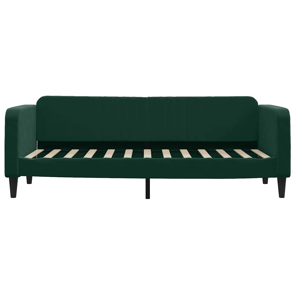 vidaXL Sofa z materacem do spania, ciemnozielona, 80x200 cm, aksamit