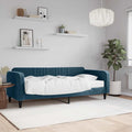 vidaXL Sofa z materacem do spania, niebieska, 90x200 cm, aksamit