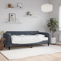 vidaXL Sofa z materacem do spania, ciemnoszara, 90x200 cm, aksamit