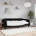 vidaXL Sofa z materacem do spania, czarna, 90x200 cm, aksamit