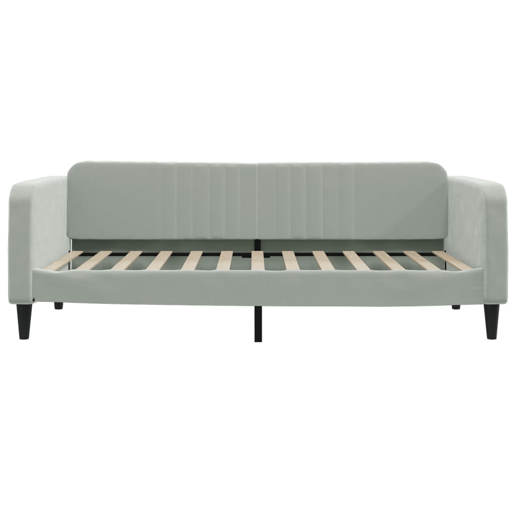 vidaXL Sofa z materacem do spania, jasnoszara, 100x200 cm, aksamit