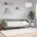 vidaXL Sofa z materacem do spania, jasnoszara, 100x200 cm, aksamit