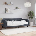 vidaXL Sofa z materacem do spania, ciemnoszara, 100x200 cm, aksamit