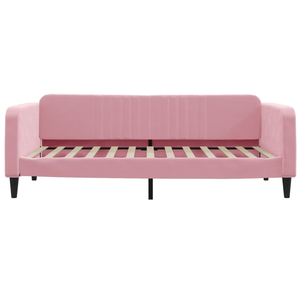 vidaXL Sofa z materacem do spania, różowa, 100x200 cm, aksamit