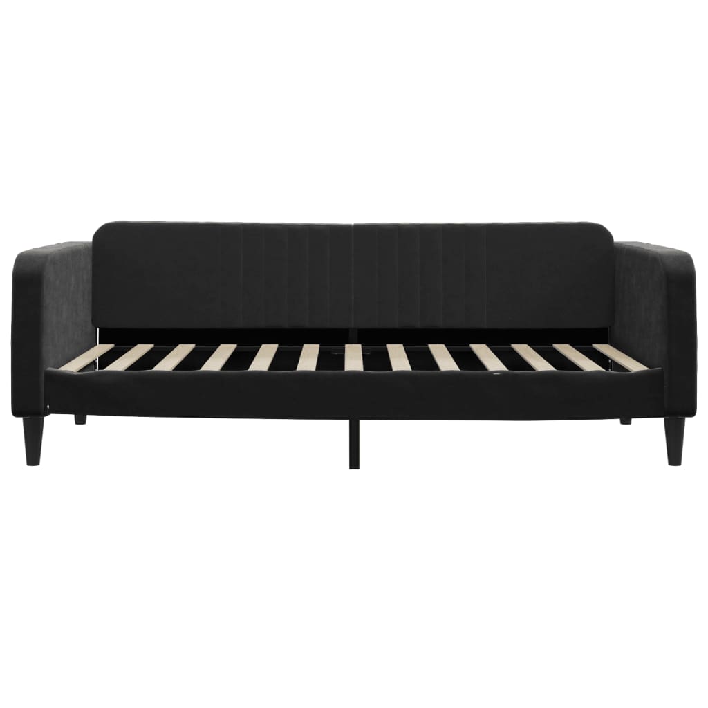 vidaXL Sofa z materacem do spania, czarna, 100x200 cm, aksamit