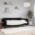 vidaXL Sofa z materacem do spania, czarna, 100x200 cm, aksamit