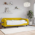 vidaXL Sofa z materacem do spania, żółta, 100x200 cm, aksamit