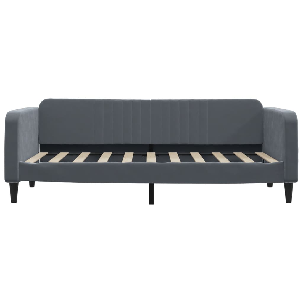vidaXL Sofa z materacem do spania, ciemnoszara, 90x190 cm, aksamit