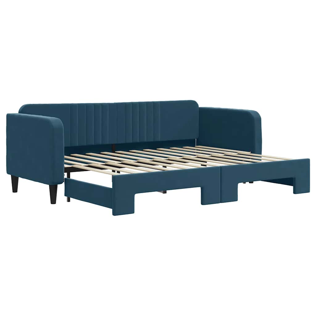 vidaXL Sofa rozsuwana, niebieska, 80x200 cm, aksamit