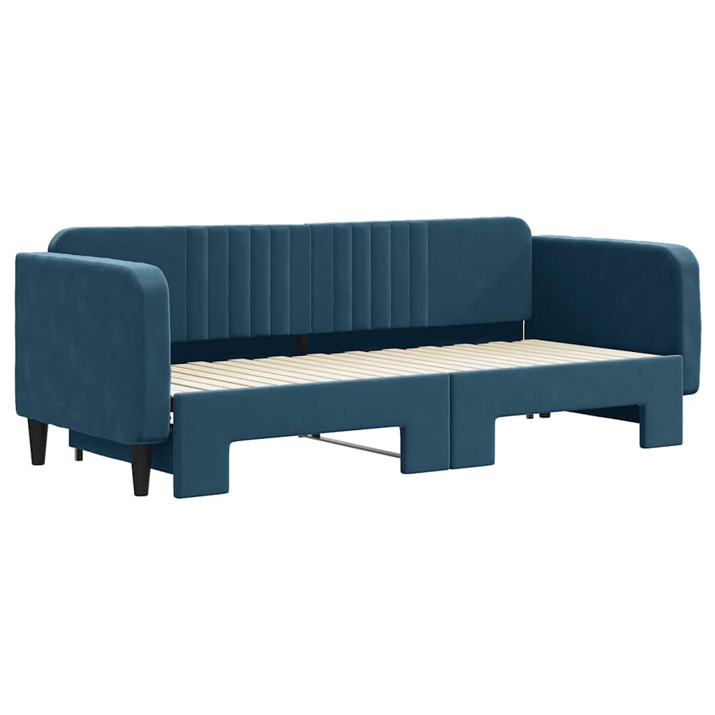 vidaXL Sofa rozsuwana, niebieska, 80x200 cm, aksamit