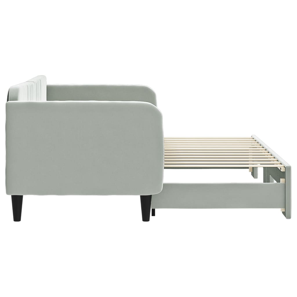 vidaXL Sofa rozsuwana, jasnoszara, 80x200 cm, aksamit