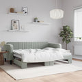 vidaXL Sofa rozsuwana, jasnoszara, 80x200 cm, aksamit