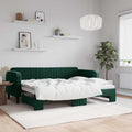 vidaXL Sofa rozsuwana, ciemnozielona, 80x200 cm, aksamit