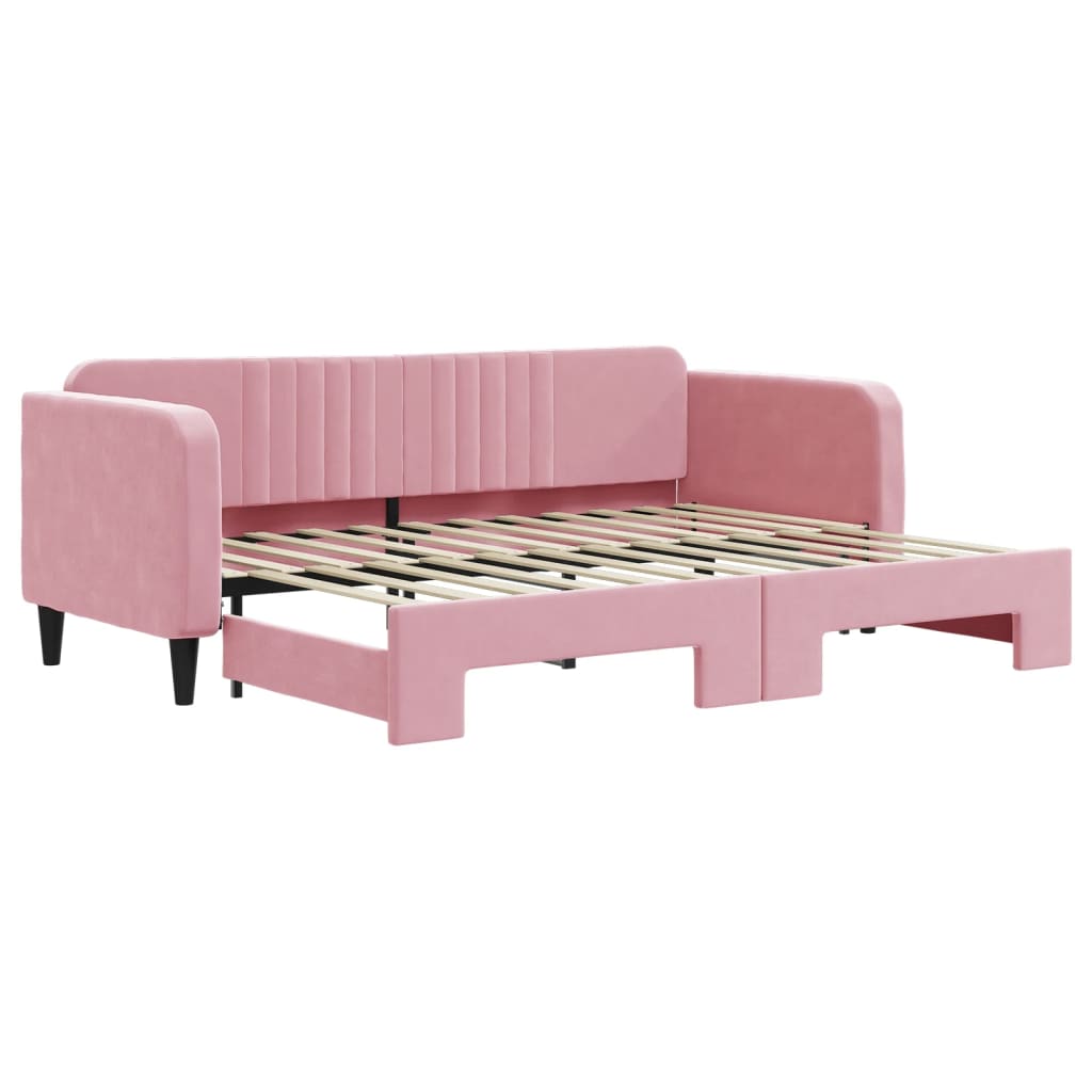 vidaXL Sofa rozsuwana, różowa, 80x200 cm, aksamit