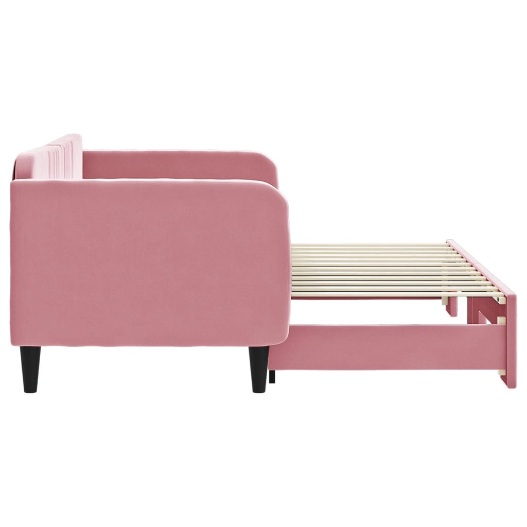 vidaXL Sofa rozsuwana, różowa, 80x200 cm, aksamit