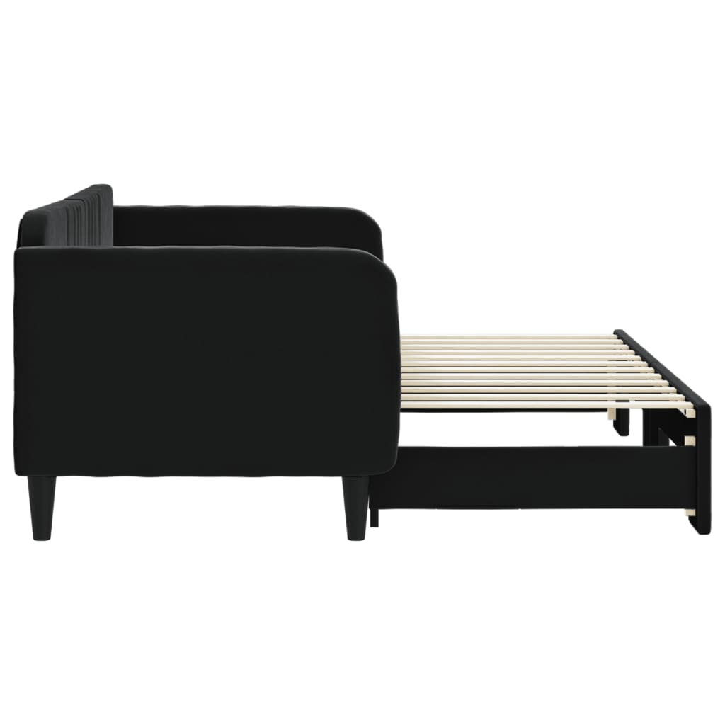 vidaXL Sofa rozsuwana, czarna, 80x200 cm, aksamit