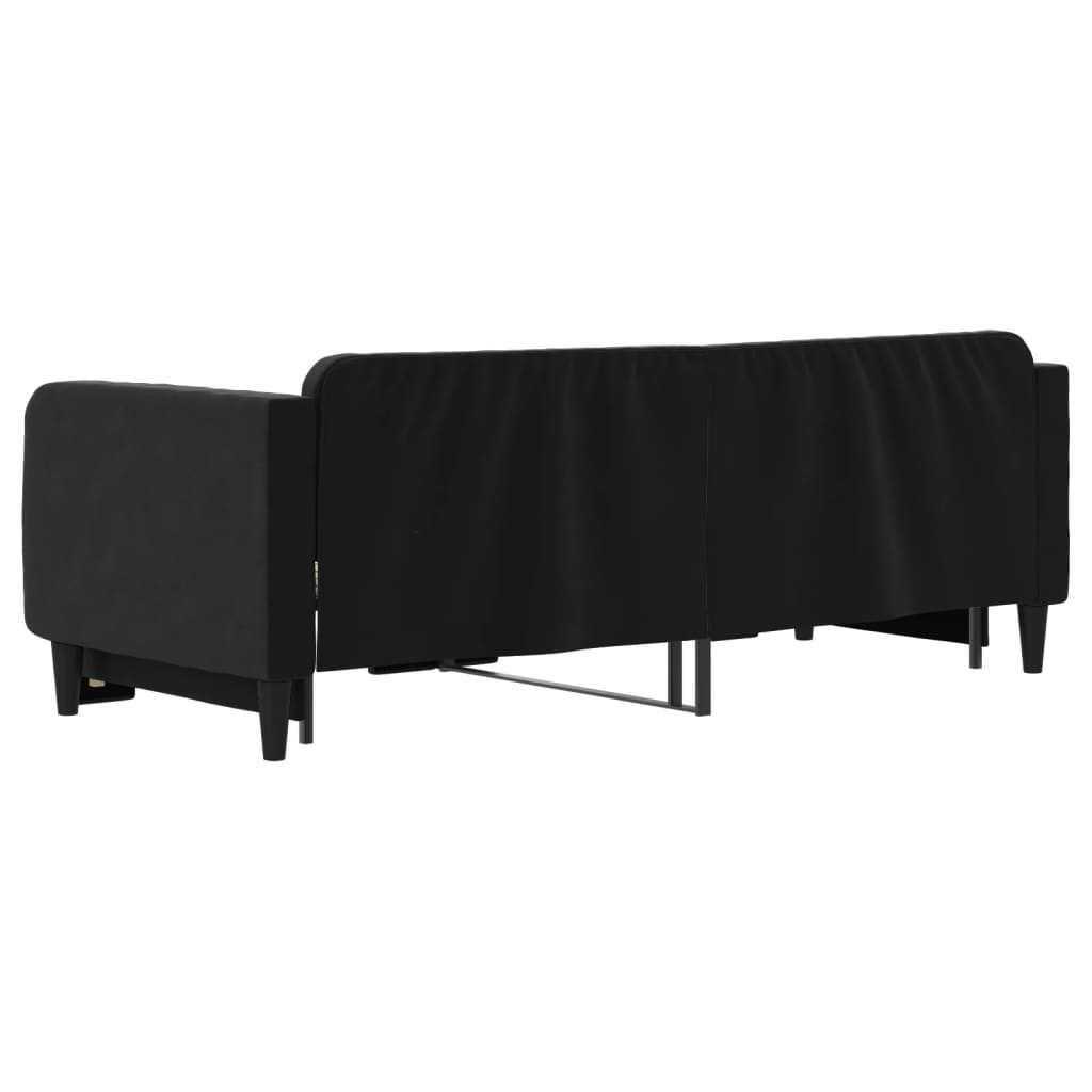vidaXL Sofa rozsuwana, czarna, 80x200 cm, aksamit