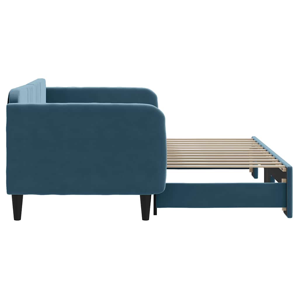 vidaXL Sofa rozsuwana, niebieska, 90x200 cm, aksamit