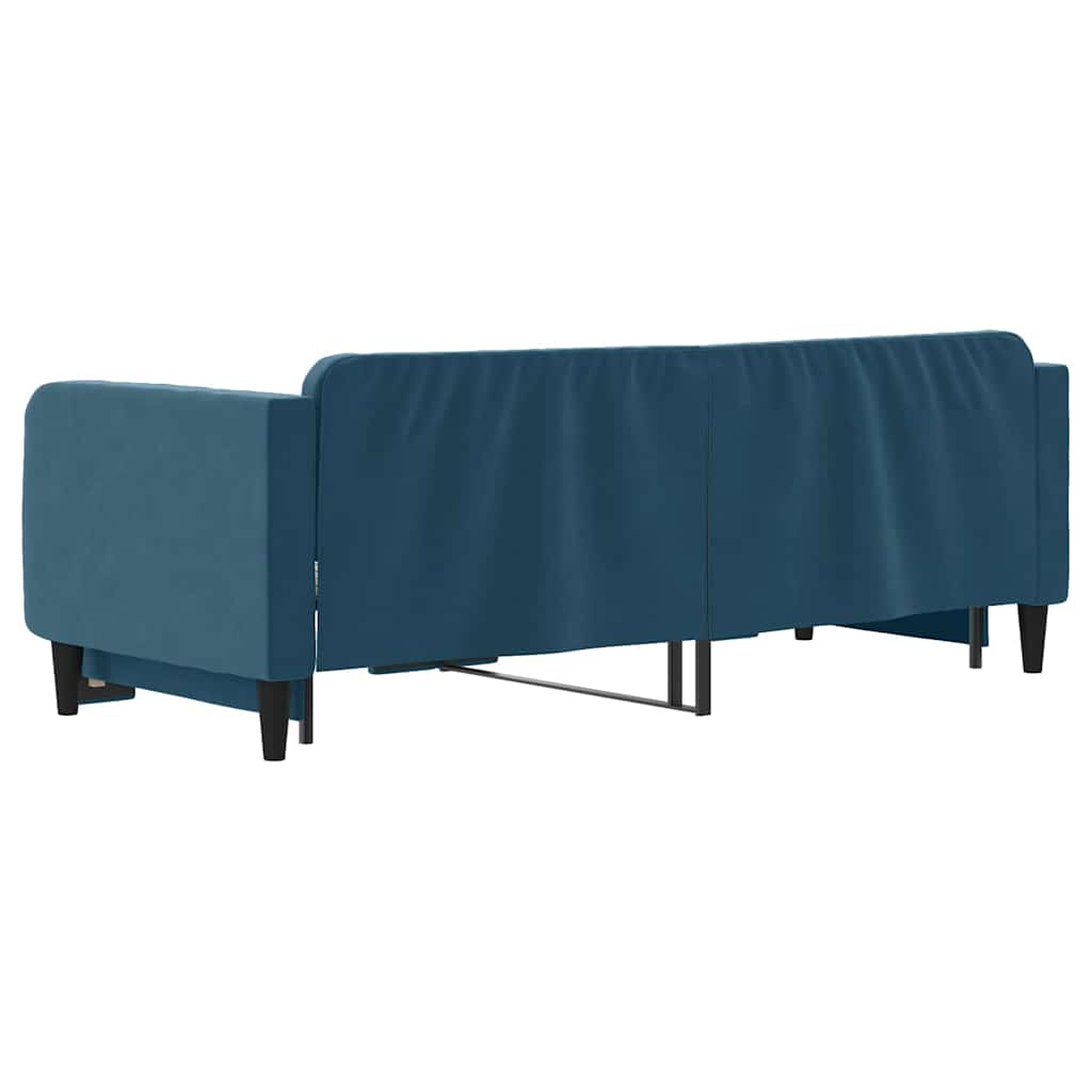 vidaXL Sofa rozsuwana, niebieska, 90x200 cm, aksamit