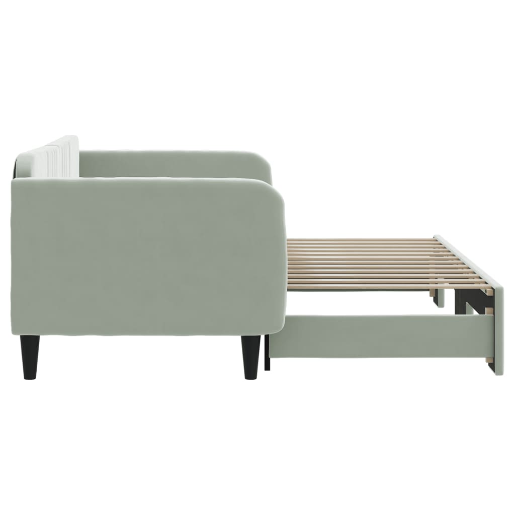 vidaXL Sofa rozsuwana, jasnoszara, 90x200 cm, aksamit