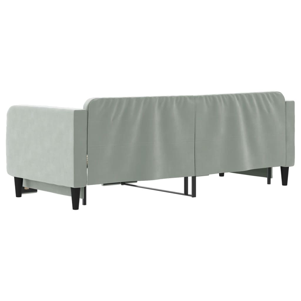 vidaXL Sofa rozsuwana, jasnoszara, 90x200 cm, aksamit
