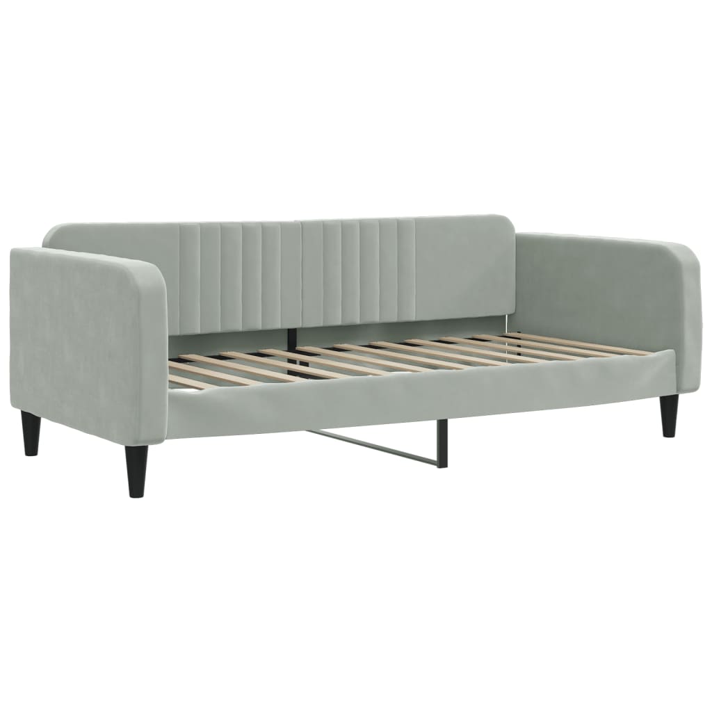 vidaXL Sofa rozsuwana, jasnoszara, 90x200 cm, aksamit