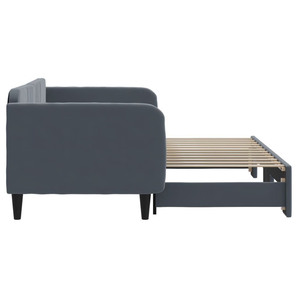 vidaXL Sofa rozsuwana, ciemnoszara, 90x200 cm, aksamit