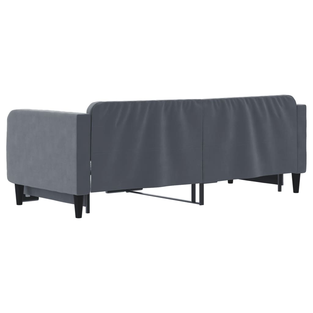 vidaXL Sofa rozsuwana, ciemnoszara, 90x200 cm, aksamit