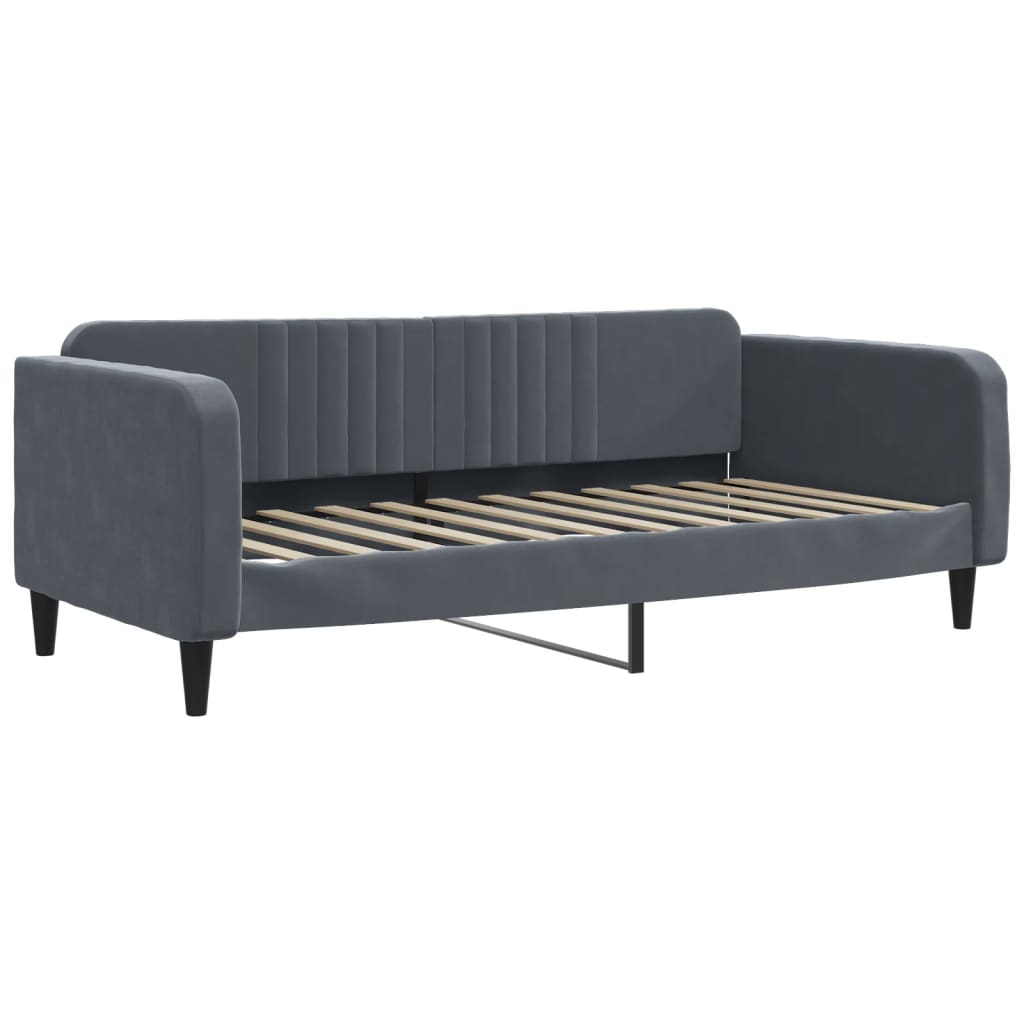 vidaXL Sofa rozsuwana, ciemnoszara, 90x200 cm, aksamit