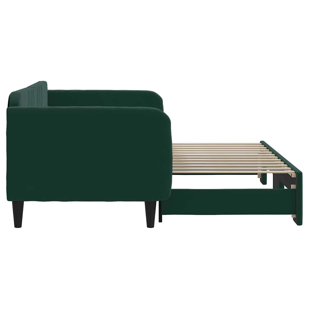 vidaXL Sofa rozsuwana, ciemnozielona, 90x200 cm, aksamit