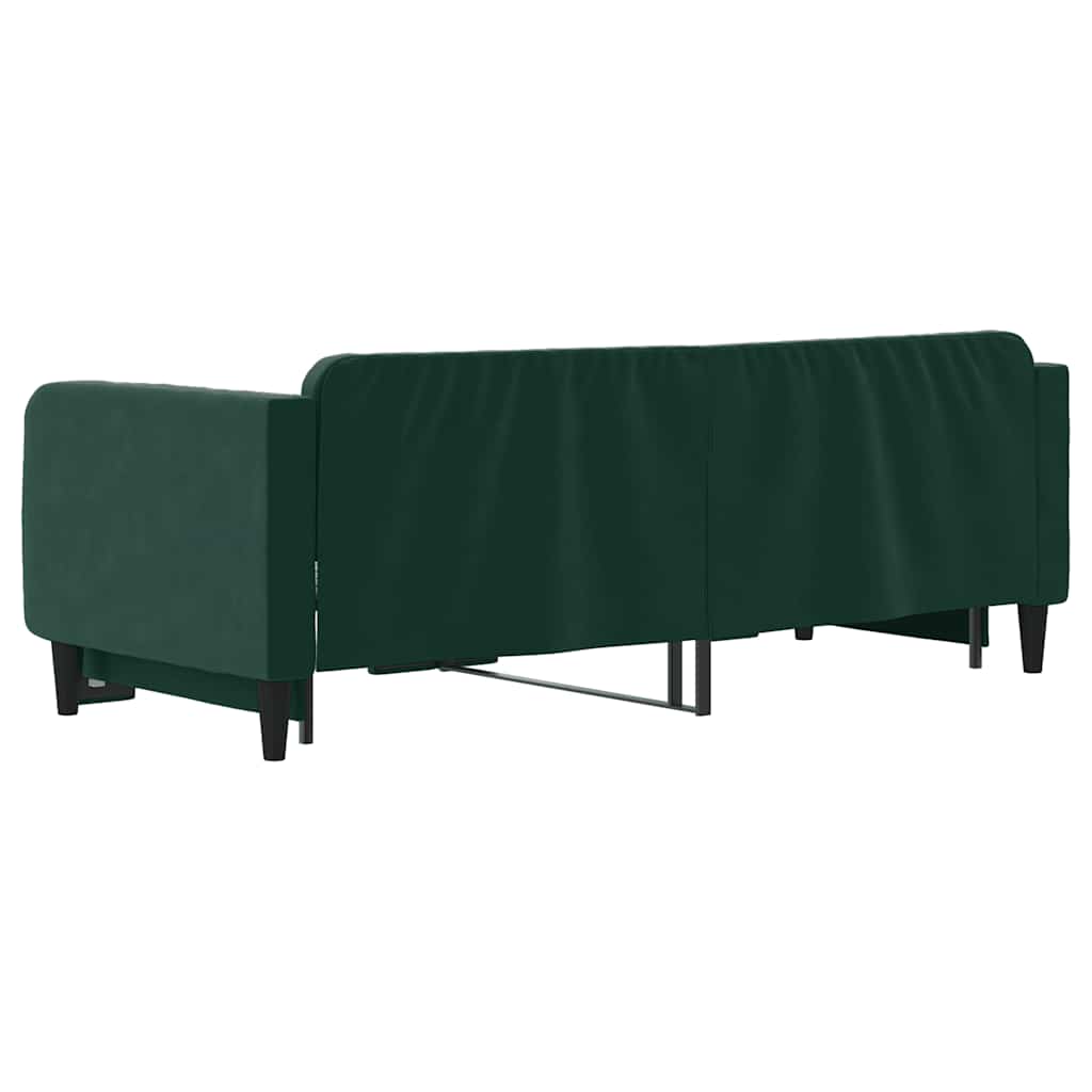vidaXL Sofa rozsuwana, ciemnozielona, 90x200 cm, aksamit