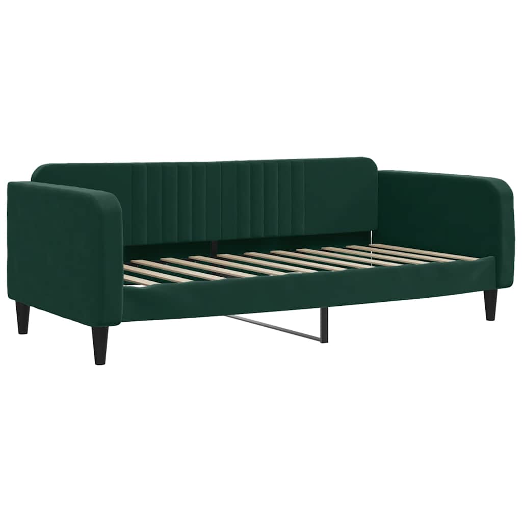 vidaXL Sofa rozsuwana, ciemnozielona, 90x200 cm, aksamit
