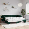 vidaXL Sofa rozsuwana, ciemnozielona, 90x200 cm, aksamit