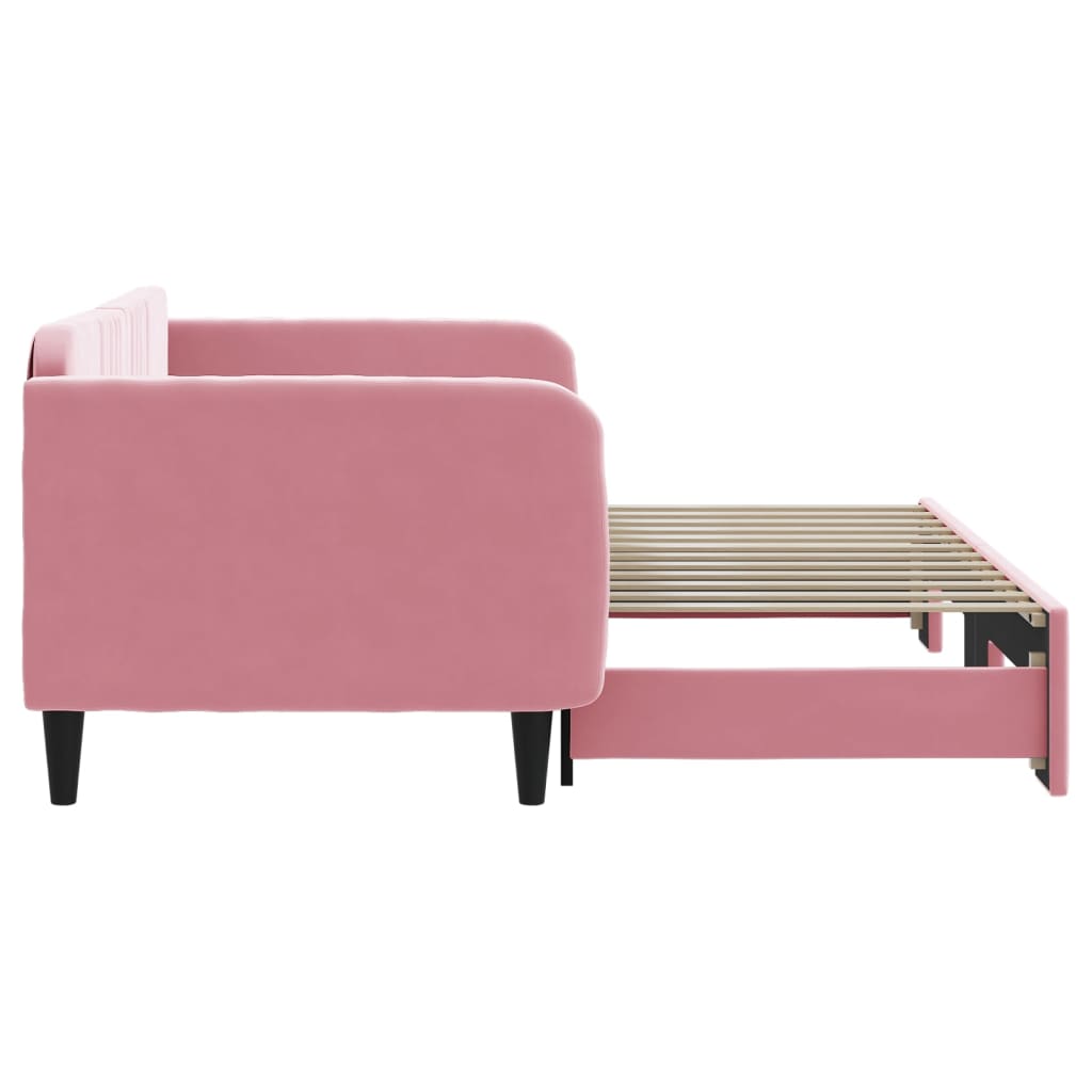 vidaXL Sofa rozsuwana, różowa, 90x200 cm, aksamit