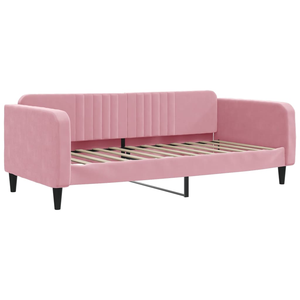 vidaXL Sofa rozsuwana, różowa, 90x200 cm, aksamit